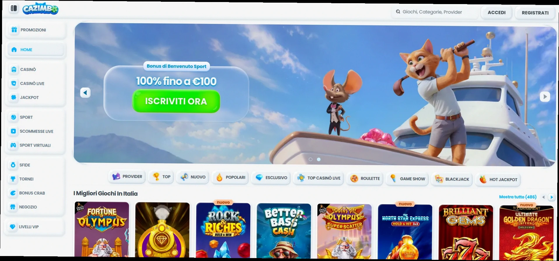 Cazimbo Casino 100% fino a 500€ + 200 Giri Gratuiti